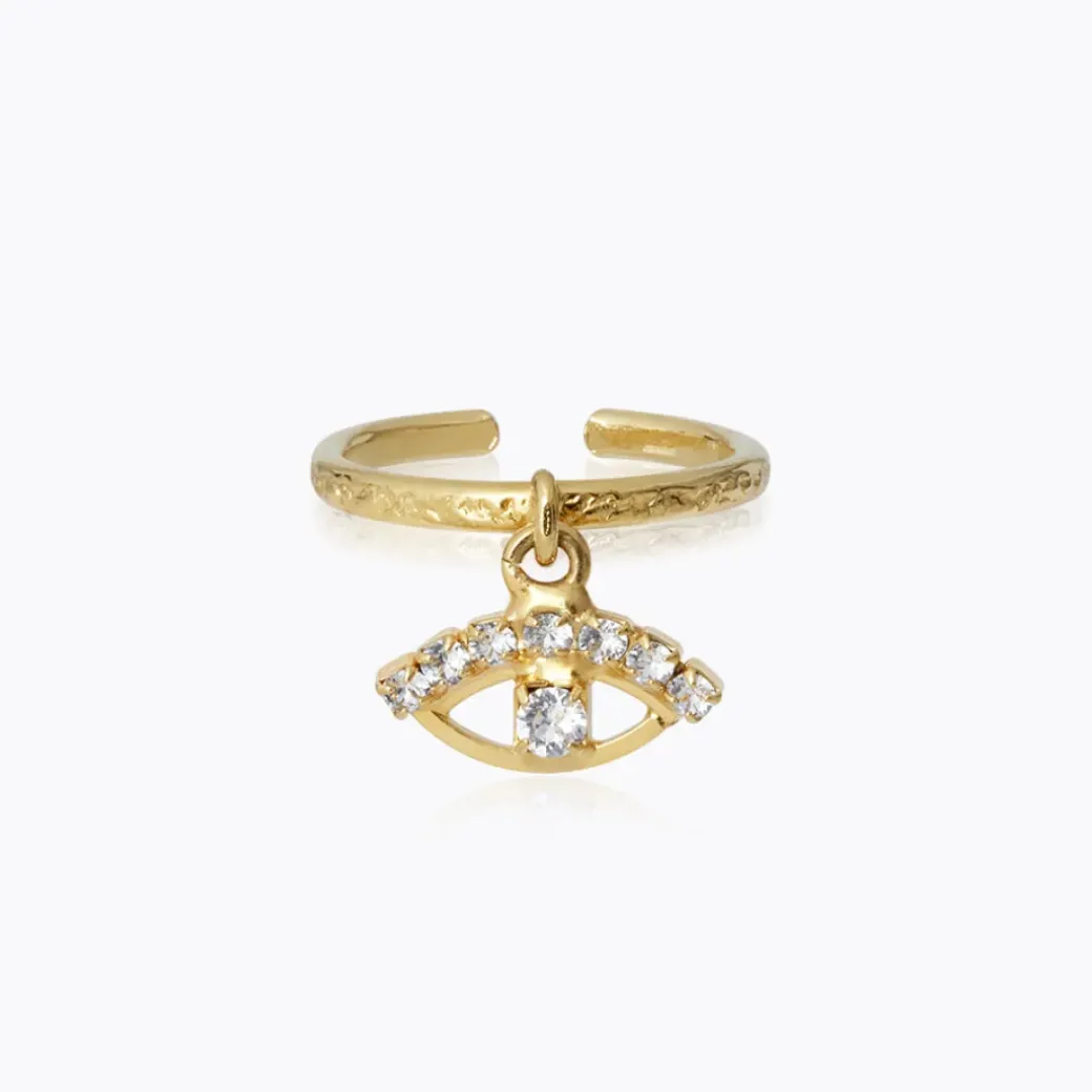Petite Greek Eye Ring/Crystal