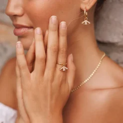 Petite Greek Eye Ring/Crystal