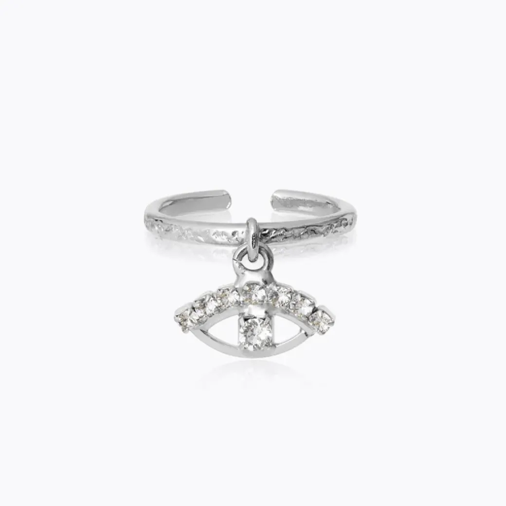 Petite Greek Eye Ring/Crystal