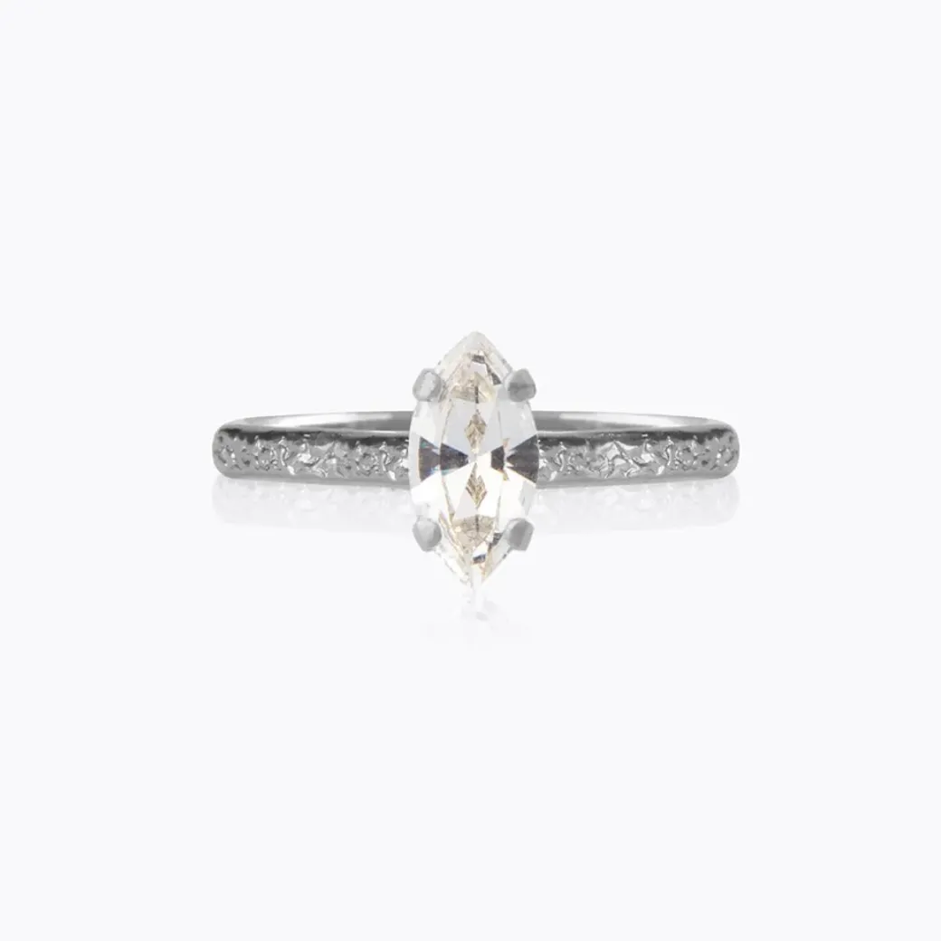 Petite Navette Ring/Crystal