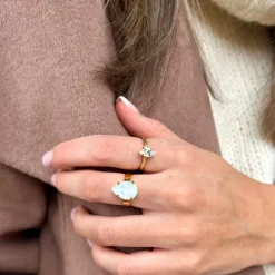 Petite Navette Ring/Crystal